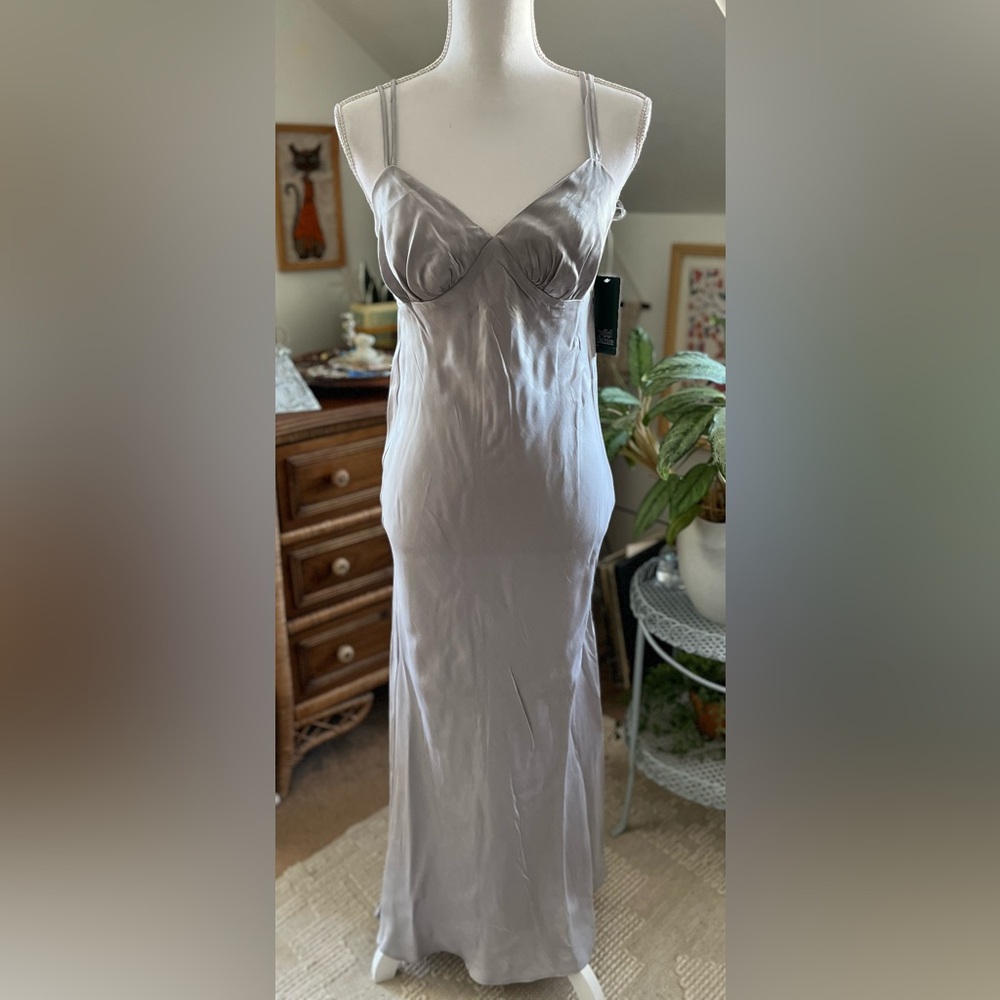 Wild Fable maxi silver slip dress